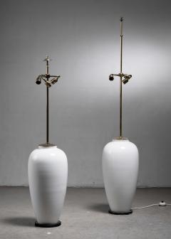  Konigliche Porzellan Manufaktur KPM Pair of white porcelain floor lamps by KPM - 4595880