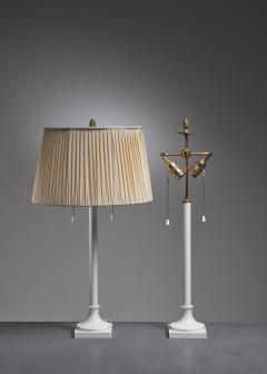  Konigliche Porzellan Manufaktur KPM Pair of white porcelain table lamps by KPM Berlin 1930s - 2796384