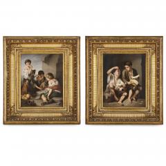  Konigliche Porzellan Manufaktur KPM Two KPM porcelain plaques in giltwood frames after Murillo - 1937748