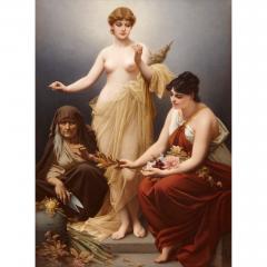  Konigliche Porzellan Manufaktur KPM Very fine and large KPM porcelain plaque of The Three Fates - 3928196