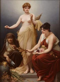  Konigliche Porzellan Manufaktur KPM Very fine and large KPM porcelain plaque of The Three Fates - 3930962