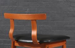  Korup Stolefabrik Danish Modern Teak Leather Bar Stools by Korup Stolefabrik - 4693910