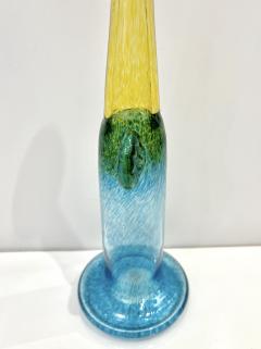  Kosta Boda AB 1970s Bertil Vallien Swedish Blue Green Yellow Art Glass Vase for Kosta Boda - 3188474