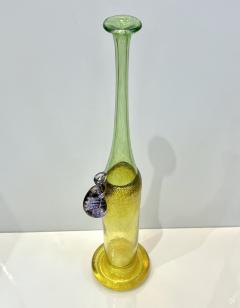  Kosta Boda AB 1970s Bertil Vallien Swedish Purple Green Yellow Art Glass Vase for Kosta Boda - 3188203