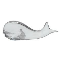  Kosta Boda AB Modern Kosta Boda Jonah and the Whale Crystal Fish Sculpture - 4333511