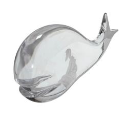  Kosta Boda AB Modern Kosta Boda Jonah and the Whale Crystal Fish Sculpture - 4333545