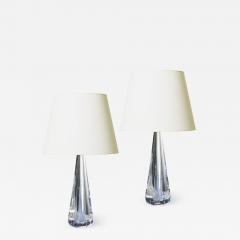  Kosta Boda AB Pair of Lamps in Crystal with Bubble Foliage by Vicke Lindstrand - 1703113