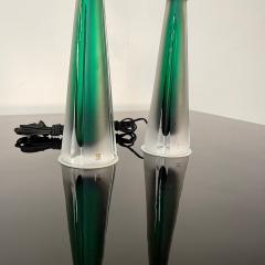  Kosta Boda AB Pair of Swedish Mid Century Modern Jade Green Kosta Lamps Perfume Bottle Shape - 3247129