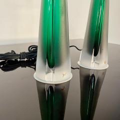  Kosta Boda AB Pair of Swedish Mid Century Modern Jade Green Kosta Lamps Perfume Bottle Shape - 3247130