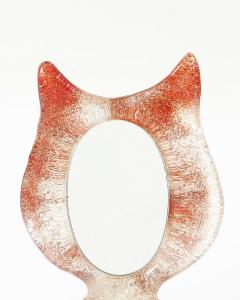  Kosta Boda AB Sandblasted Colored Glass Cats Ear Table Mirror by Kosta Boda Sweden c 1970 - 4609462