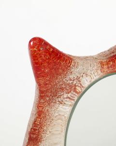  Kosta Boda AB Sandblasted Colored Glass Cats Ear Table Mirror by Kosta Boda Sweden c 1970 - 4609465