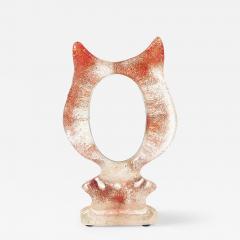  Kosta Boda AB Sandblasted Colored Glass Cats Ear Table Mirror by Kosta Boda Sweden c 1970 - 4609973