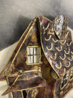  Kovacs ATMOSPHERIC BRUTALIST MIXED METALS HAUNTED HOUSE TREE WITH MOON WALL SCULPTURE - 4649012