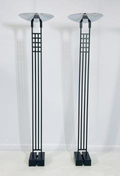  Kovacs Pair of Floor Lamps Torchieres by Robert Sonneman for George Kovacs USA 1987 - 4128658