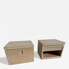  Kreiss Pair of Kreiss Travertine Top Nightstands - 4419460
