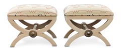  Kreiss Pair of Kriess Wood and Upholstry Low Benches or Ottomans Mid Century Modern - 3009919