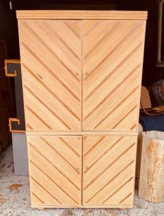  Kreiss Vintage Pickled Wood Armoire in Chevron Form by Kreiss Ca 1980s - 1939549