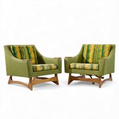  Kroehler Mfg Co Adrian Pearsall Style Kroehler American Leisure Walnut Lounge Chairs Pair - 4416553