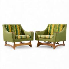  Kroehler Mfg Co Adrian Pearsall Style Kroehler American Leisure Walnut Lounge Chairs Pair - 4416554
