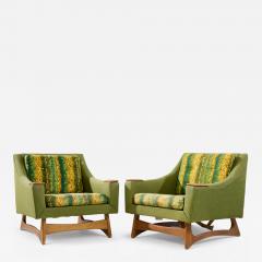  Kroehler Mfg Co Adrian Pearsall Style Kroehler American Leisure Walnut Lounge Chairs Pair - 4419308