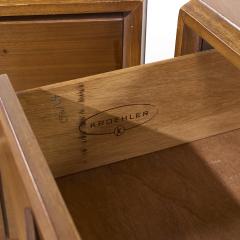  Kroehler Mfg Co Broyhill Brasilia Style Mid Century Walnut Nightstands Pair - 4179671