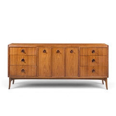  Kroehler Mfg Co Kroehler Mid Century Rosewood and Walnut Lowboy Dresser - 4692350
