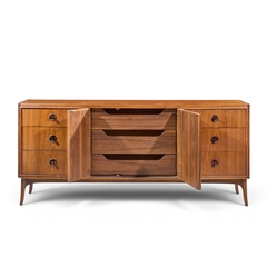  Kroehler Mfg Co Kroehler Mid Century Rosewood and Walnut Lowboy Dresser - 4692356