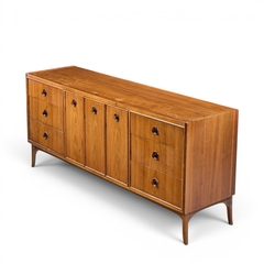  Kroehler Mfg Co Kroehler Mid Century Rosewood and Walnut Lowboy Dresser - 4692357