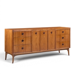  Kroehler Mfg Co Kroehler Mid Century Rosewood and Walnut Lowboy Dresser - 4692904