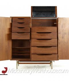  Kroehler Mfg Co Kroehler Signature Mid Century Walnut and Rosewood Highboy Armoire - 3117914