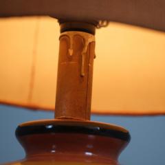  Kupittaan Savi Sizable Ceramic Table Lamp Hand Painted Flowers Kupittaan Savi Finland 1940s - 4550279