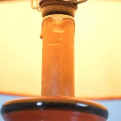  Kupittaan Savi Sizable Ceramic Table Lamp Hand Painted Flowers Kupittaan Savi Finland 1940s - 4550280