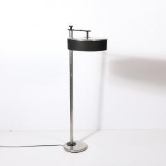  Kurt Versen Art Deco Brushed Aluminum Black Enamel Flip Top Floor Lamp by Kurt Versen - 4403539