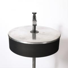  Kurt Versen Art Deco Brushed Aluminum Black Enamel Flip Top Floor Lamp by Kurt Versen - 4403543
