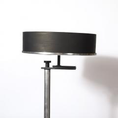 Kurt Versen Art Deco Brushed Aluminum Black Enamel Flip Top Floor Lamp by Kurt Versen - 4403544