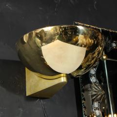  Kurt Versen Pair of Art Deco Machine Age Streamlined Brass Sconces Signed by Kurt Versen - 2050323