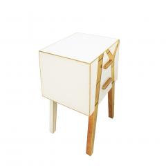  L A Studio Contemporary Solid Wood and Glass Italian Pair of Bedside Tables by L A Studio - 1727691