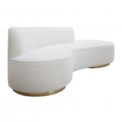  L A Studio L A Studio Contemporary Modern White Boucl Wool upholster Italian Curved sofa - 1102532