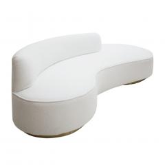  L A Studio L A Studio Contemporary Modern White Boucl Wool upholster Italian Curved sofa - 1102534