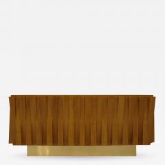  L A Studio L A Studio Faceted Oak Wood And Brass Italian Sideboard - 858818