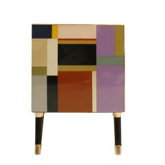  L A Studio L A Studio Mid Century Modern Style Murano Glass and Brass Italian Sideboard - 1829556