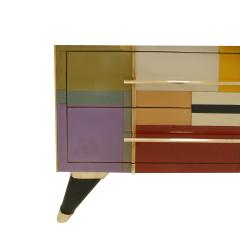  L A Studio L A Studio Mid Century Modern Style Murano Glass and Brass Italian Sideboard - 1829557