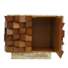  L A Studio L a Studio Pair of Birch Wood and Siena Marble Sideboards Italy - 835662