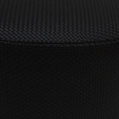 L A Studio Madrid LA Studio Contemporary LA Design Wood Upholstered In Black Braided Lambskin Circular Pouf - 4535928