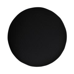  L A Studio Madrid LA Studio Contemporary LA Design Wood Upholstered In Black Braided Lambskin Circular Pouf - 4535929