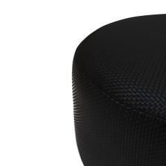  L A Studio Madrid LA Studio Contemporary LA Design Wood Upholstered In Black Braided Lambskin Circular Pouf - 4535931