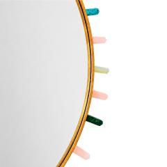  L A Studio Madrid LA Studio Contemporary Round Mirror with Multicolored Semiprecious Stones by L A studio - 4808780