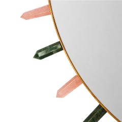  L A Studio Madrid LA Studio Contemporary Round Mirror with Multicolored Semiprecious Stones by L A studio - 4808782