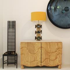  L A Studio Madrid LA Studio Pair Of German Ceramic Flower and Oak Table Lamps Germany - 4608205