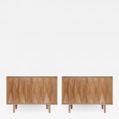  L A Studio Mid Century Modern Style Oak Wood pair of Italian Sideboards by L A Studio - 2205081